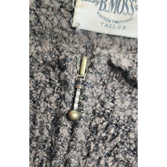 B Moss Acrylic And Wool Sweater Brown Long Sleeve Size Small Zipper Up - Picture 7 of 16